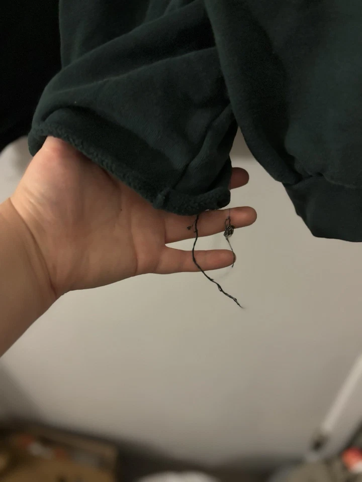 Sudadera Madewell Verde Oscuro Manga Abullonada Cuello Simulado Pullover Talla Grande 3X Foto 4 de 4