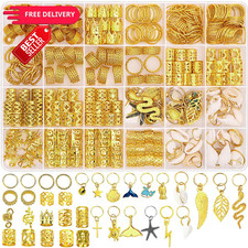314 Pcs Hair Jewelry for Women Aluminum Loc 314Pcs Gold