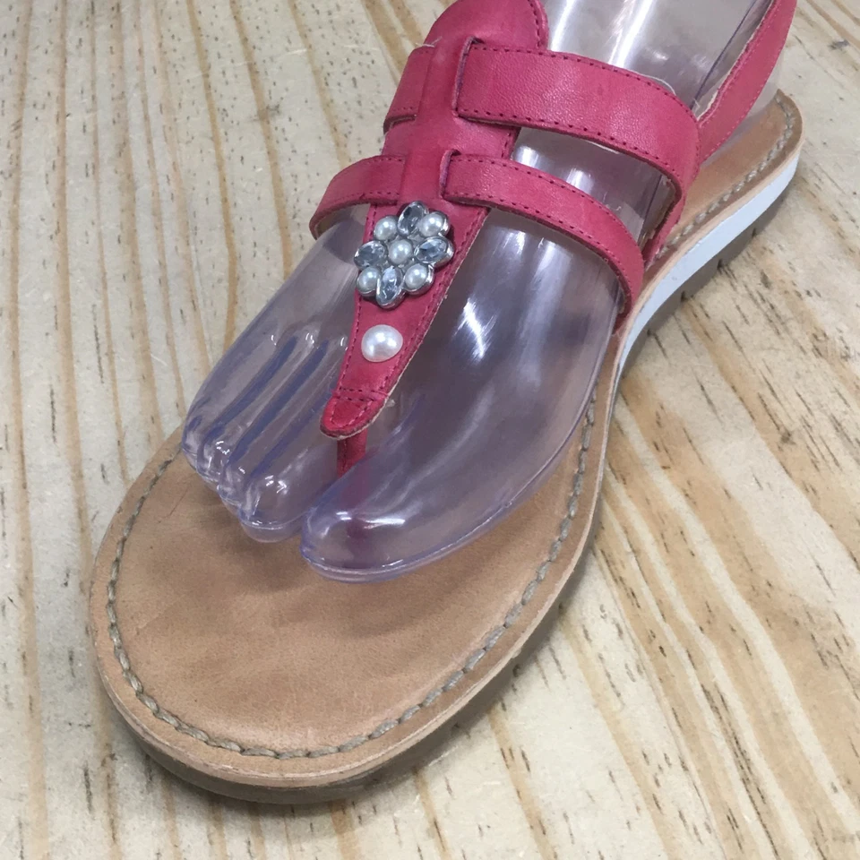 Sandalias Naturalizer Mujer 8M Alka Cordones Cuero Rosa Puntera Cómodas Planas Foto 3 de 4