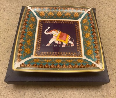 NEW Royal Worcester Jaipur Elephant Square Platter - New with Box