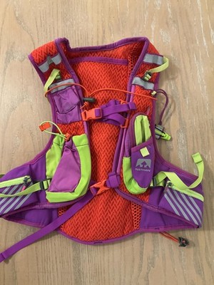 Nathan Hydration Running Vest Purple 67oz Large Reflective Pockets Trail