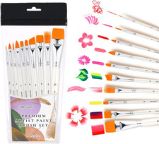 Depvision Face Paint Brush Set, 10Pcs Artist Brushes for Body Face Painting, Acr