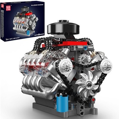 V8 Engine Model Kit - 487 Pcs to Build Your Own Mini Engine That Works