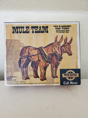Mule Team Craft Master Old West Wooden Model Kit Unbuilt