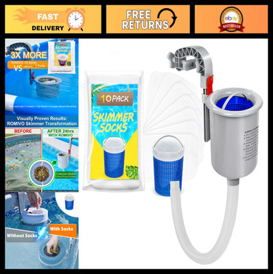 Above Ground Pool Skimmer with 10 Skimmer Socks, Wall Mount, Auto Leaf & Debris