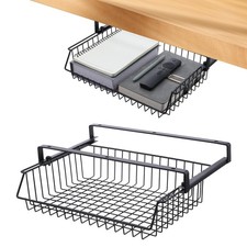 Under Desk Drawer, Slide Out Design,No Drill Metal Under Desk Cable Managemen...