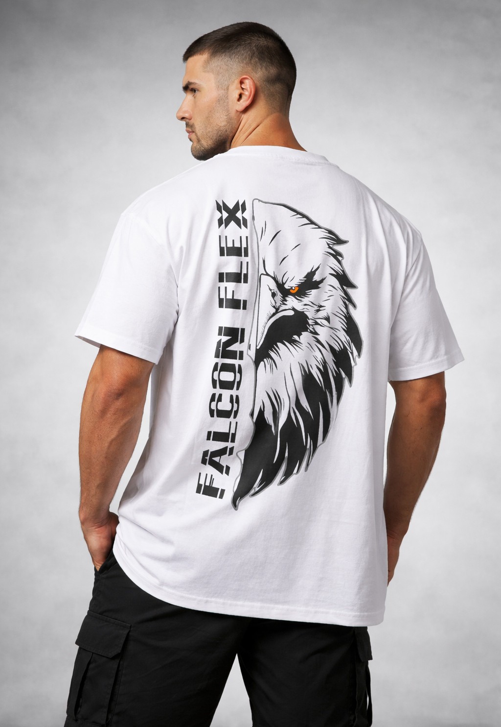 Falcon Flex Men's Oversized Heavyweight Cotton T-Shirt Gym