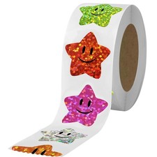 700Pcs Smiley Face Star Stickers for Kids Reward,1inch 8 Colored Sparkly Foil...