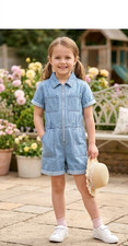 Girls George Denim Playsuit Age 6 Blue Jumpsuit All In One Sustainable Fabric