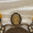 1800’s Victorian Chech Glass Yellow Stones Set In brass. RARE — photo 6