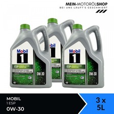 Mobil 1 ESP 0W-30 VW Porsche Mercedes MB 229.52 Motoröl 3x5 Liter = 15 Liter Mobil 1 ESP 0W-30 VW Porsche Mercedes MB 229.52 Motoröl 3x5 Liter = 15 Liter
