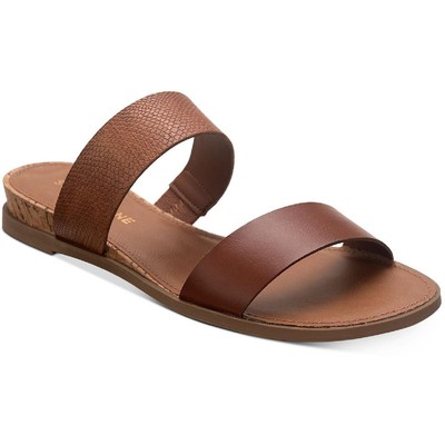 Sun + Stone Womens Easten Brown Slide Sandals Shoes 10 Medium (B,M) BHFO 5522