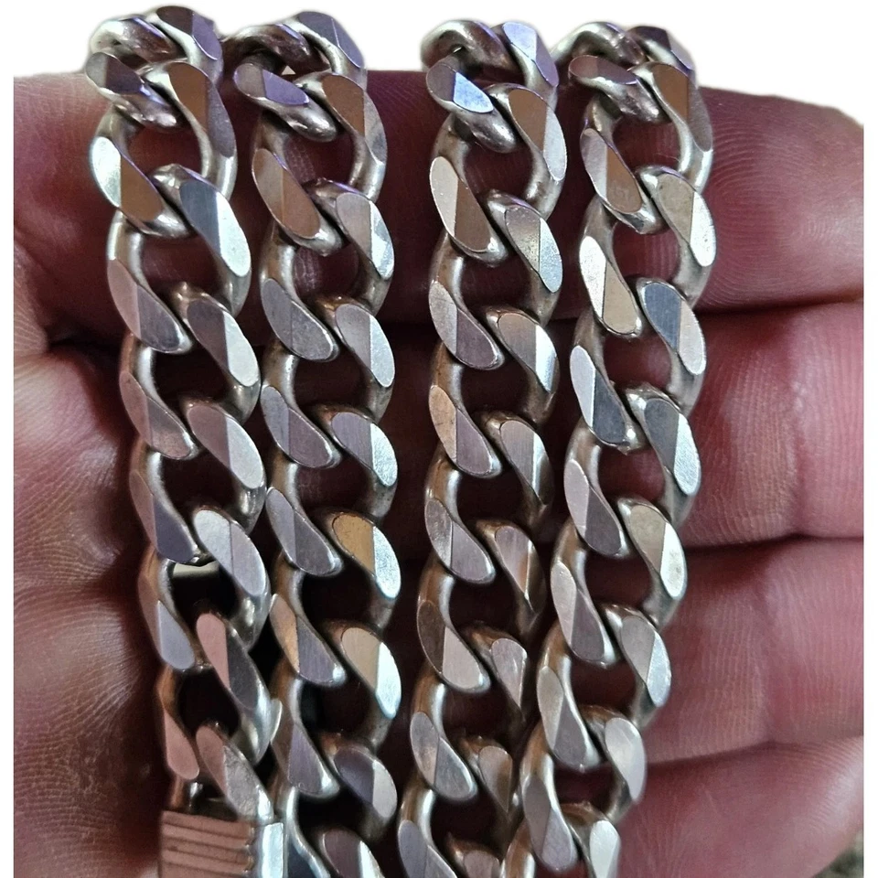Cadena de plata de ley 925 ● Cubana ●93g ●20"● 11mm● Foto 3 de 4