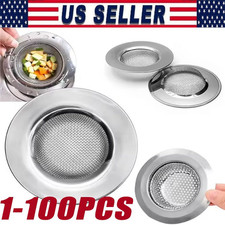 4.5" Kitchen Sink Strainer Stopper Stainless Steel Drain Basket Waste Plug