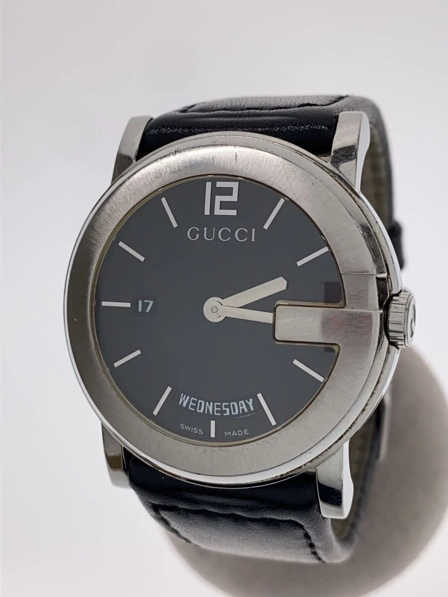 Montre Gucci à quartz/analogique/faux cuir/noir/noir/101M/ceinture extérieure société