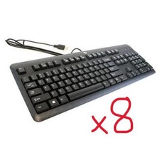 Lot of 8 - New HP 672647-003 KU-1156 Wired Standard USB Desktop Keyboard