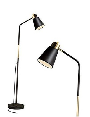 Floor Lamp, Industrial Floor Lamps for Living Rooms Rustic Farmhouse Black