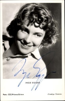 Ak Schauspielerin Inge Egger, Portrait, Autogramm - 4012205