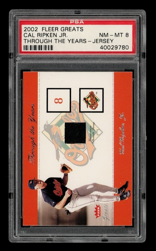 2002 Fleer Greats Through The Years-Jersey: #Cal Ripken Jr. PSA 8 NM-MT