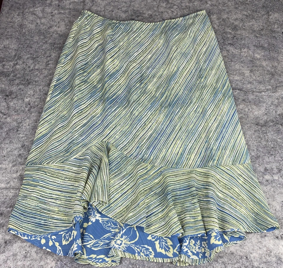 Emma James Women's 20W Reversible Maxi Skirt Striped/Tropical themes Trumpet Hem - Image 2 of 4