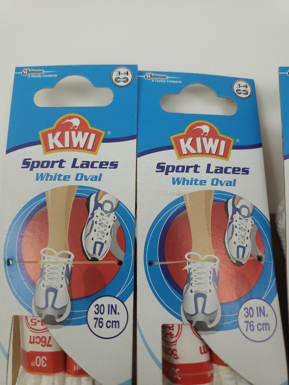 Kiwi Sport Oval Shoe Laces 8 Pairs White 30" (76 cm) 34 Eyelets 4