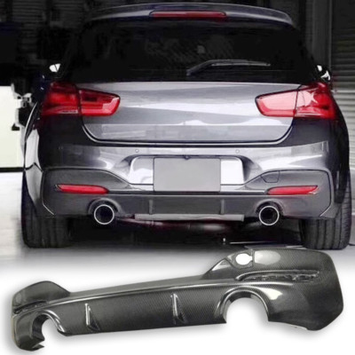 Carbon Fiber 3D Style Rear Diffuser for BMW F20 1-Series Pre-LCI M Sport Bumper
