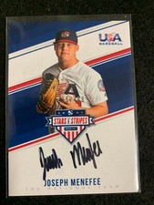 2018 U.S.A. Stars & Stripes Auto Black Ink Joseph Menefee 455/499🔥⚾️🔥