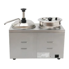 2L+4L. Electric Countertop Nacho Cheese Sauce Warmer Pump Dispenser - 110V