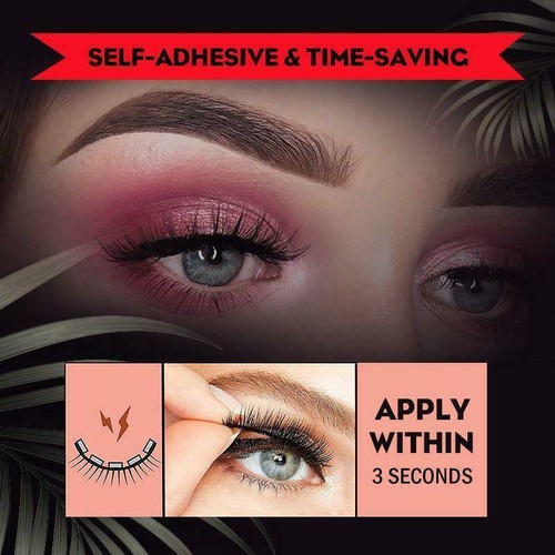 5 Pairs Extension Glue-Free Lashes Self-adhesive Reusable Fake Natural Eyelashes