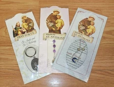 Lot of 3 St. Jude & St. Anthony Pray For us Religious Key Ring / Bracelet Items