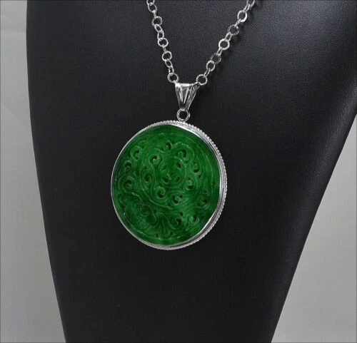 Collane e pendagli di lusso con gemme in argento con pietra principale giadeite