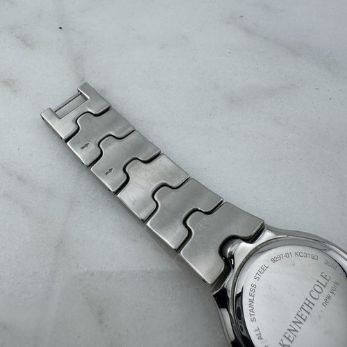 Kenneth Cole Watch Men 35mm Silver Tone Blue Dial Date KC3193 New Battery 6.5” - Picture 18 of 19
