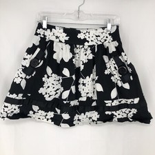 VTG 90s Necessary Objects Ady Gluck-Frankel Black Floral Mini Skirt Small USA