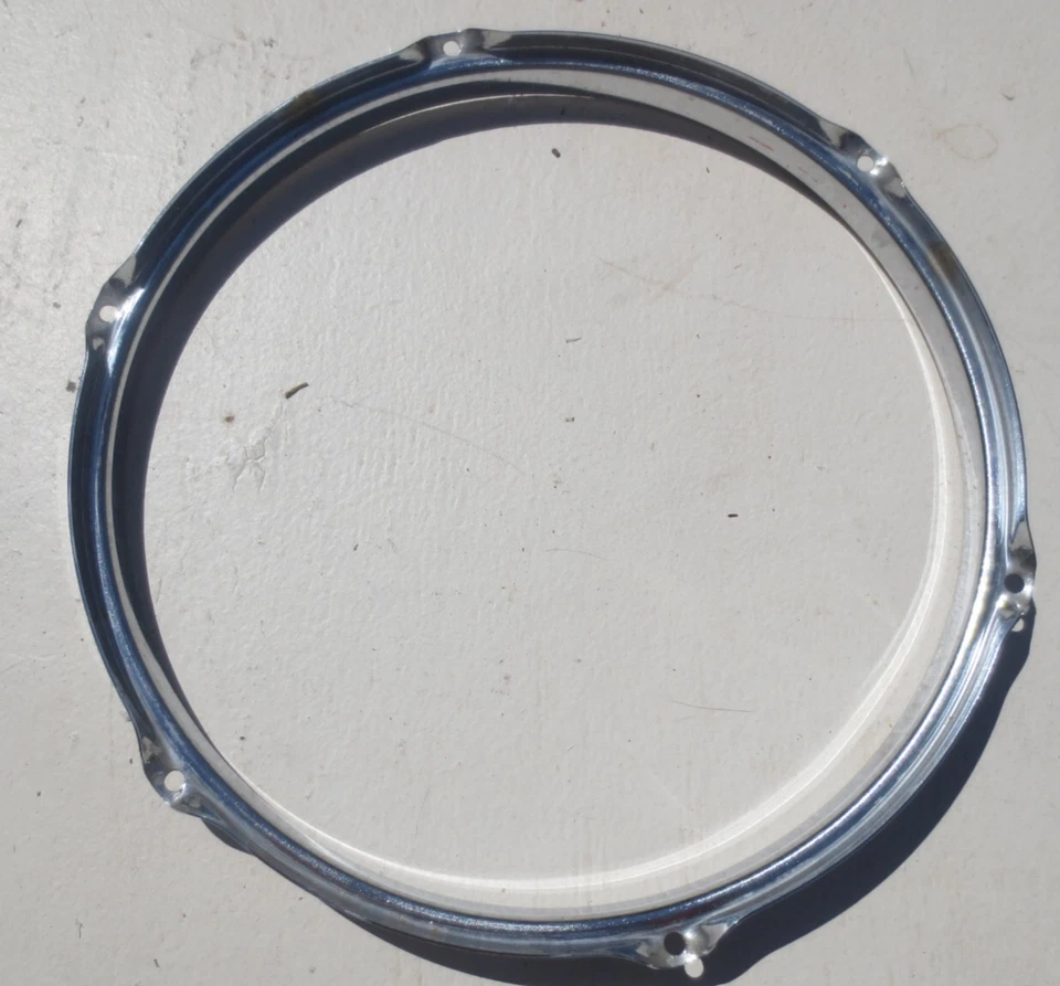 Sonor Phonic 13"Tom Rim/Hoop Chrome Ferro-Manganese 6 Hole Drum Parts NICE! - Image 4 of 4