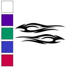 Pair Tribal Flames, Vinyl Decal Sticker, Multiple Colors & Sizes #7316