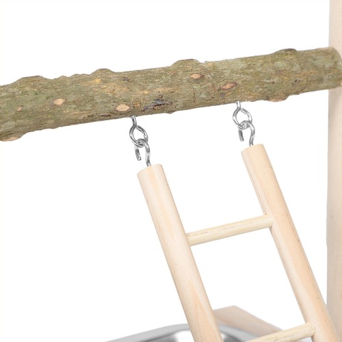Bird Playground with Chewing Toy with Feeder Wooden Parrot Stand for Budgies - Picture 5 of 12