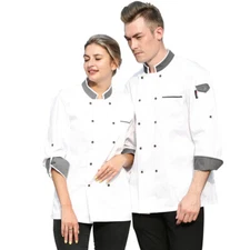 Chef Uniform Coat Work Wear Waiter Restaurant Long Sleeve Shirt Jacket Tops