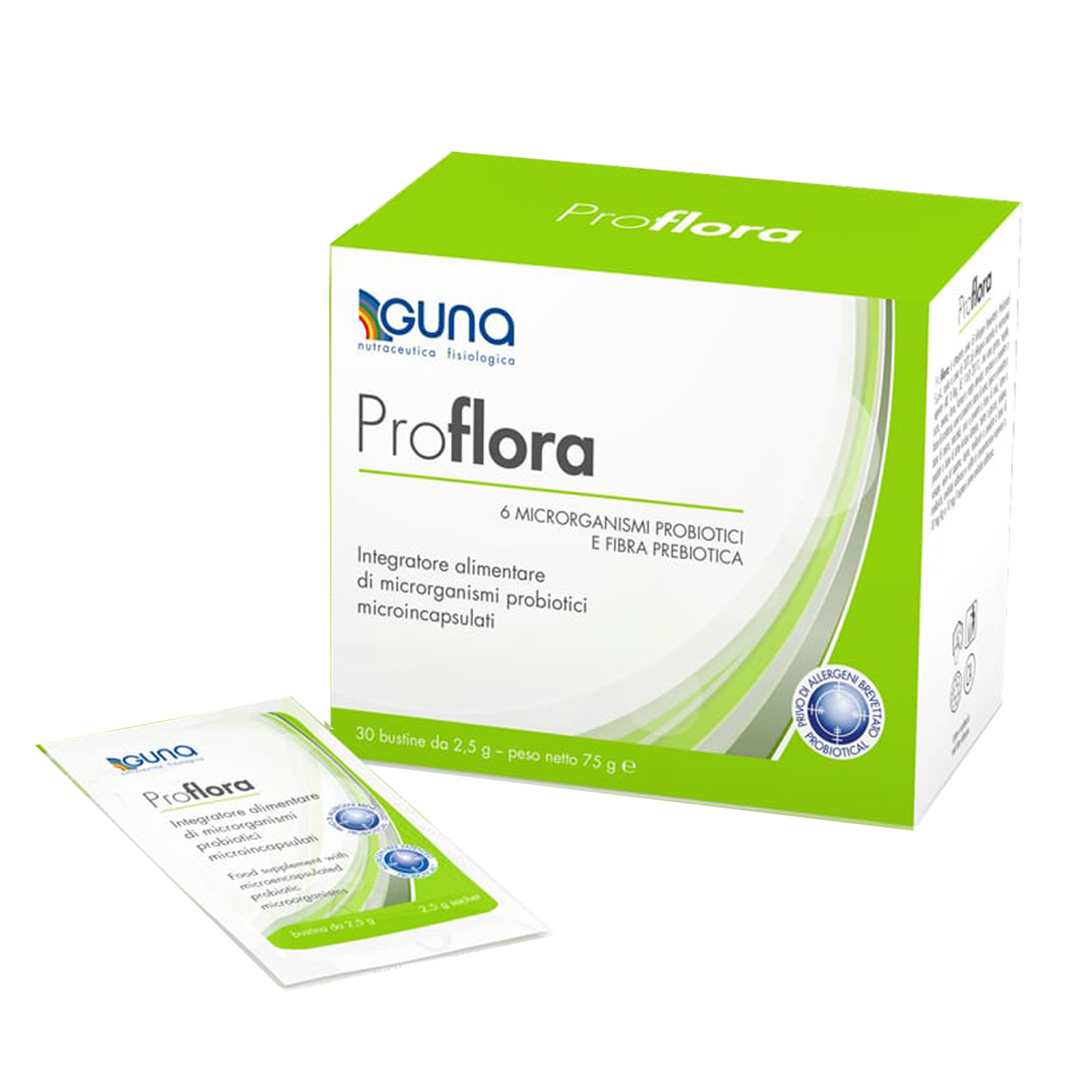 Guna Proflora 30 bustine Microrganismi probiotici e fibra prbiotica