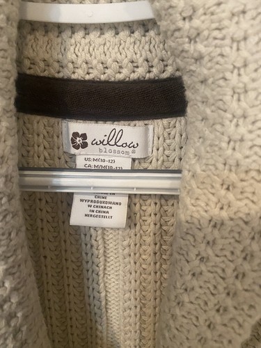 Willow Blossom Women’s Cardigan Cream Chunky Sweater Vest• Toggle buttons•Medium - Picture 6 of 9