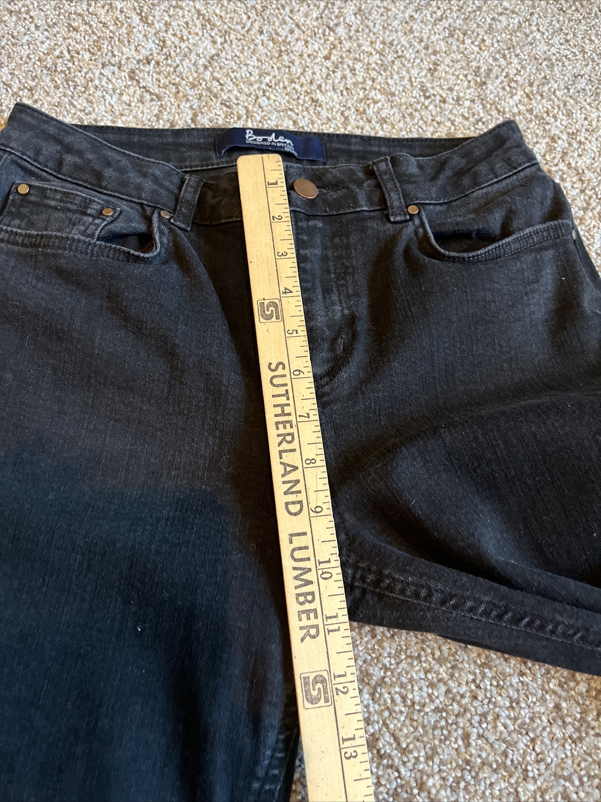 Boden Jeans Womens 10 Black Denim The Marylebone Slim Boot Cut US Size 6L - View 7