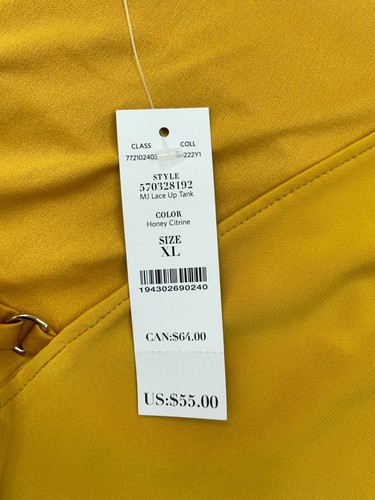 White House Black Market Tank Womens XL Gold Sleeveless Blouse Office - MSRP $55 - Picture 8 of 10