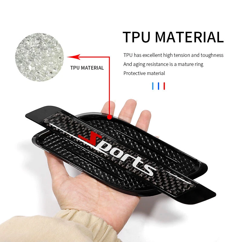 1 Pair Sports Carbon Fiber Decals Car Hood Air Flow Intake Side Fender Vent Trim - Изображение 4 из 4