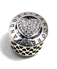 Authentic Pandora Charm, Signature Heart,  #796218CZ