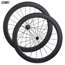 Juego de ruedas de fibra de carbono para bicicleta de carretera 700C 60 mm tubular R13 buje de cerámica