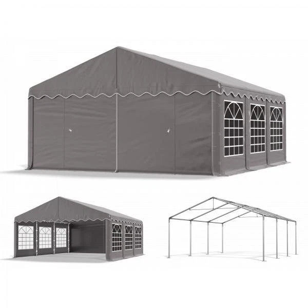 Partyzelt 6x6 PE Pavillon Bierzelt Festzelt Gartenzelt Wasserdicht NEU grau S - Bild 3 von 3