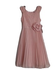 Girls Emily West Sleeveless Dress sz 8 Lace/Pleated Pink