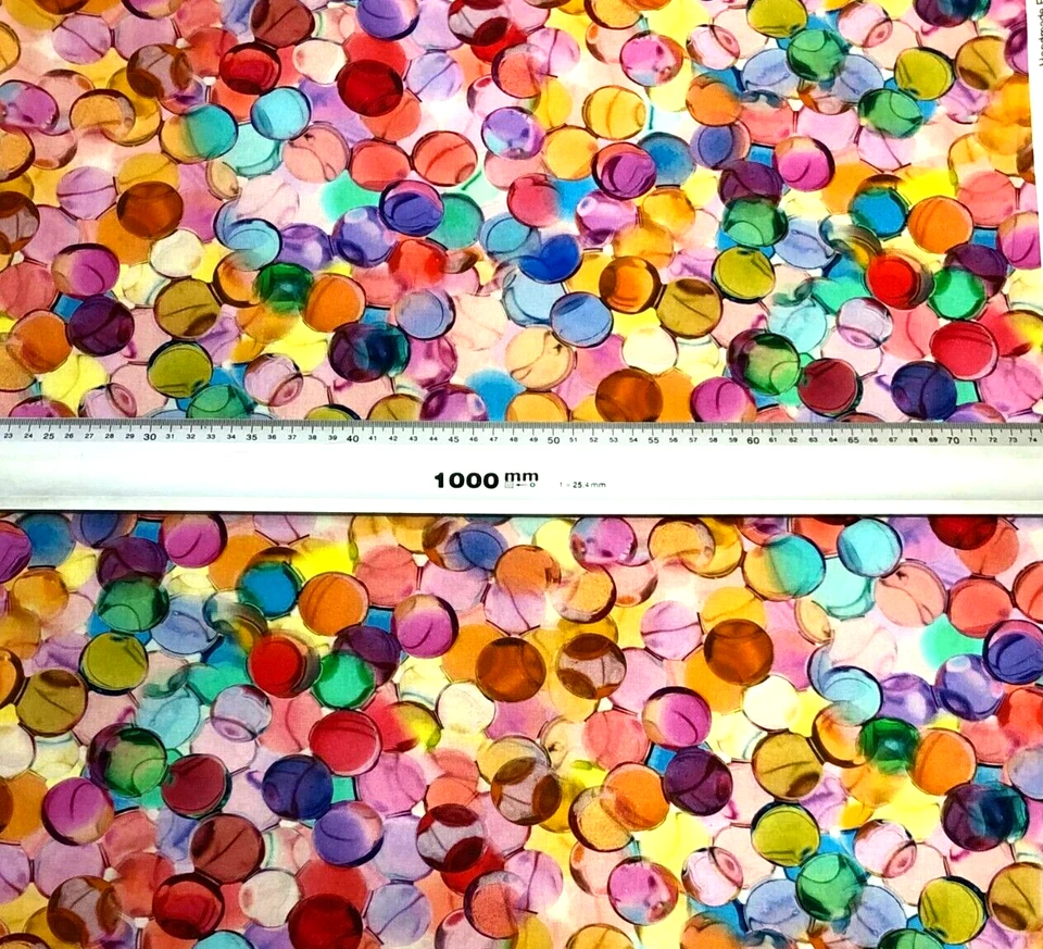 Baumwollstoff Meterware - Bunte Punkte Konfetti Kreise & Kugeln - Bild 2 von 4