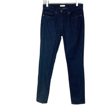 Eileen Fisher Women Slim Straight Leg Jeans Dark Wash Low Rise Size 4 Stretch