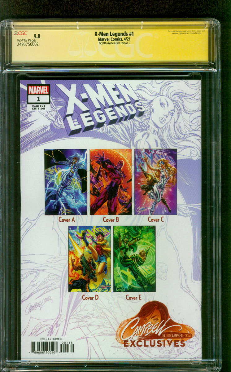 X Men Legends 1 CGC 9.8 SS J Scott Campbell Ed C Variant Dazzler