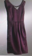 **8* Simply Vera Vera Wang Jeweled Chiffon-Trim Charmeuse Dress Top Tunic Blouse